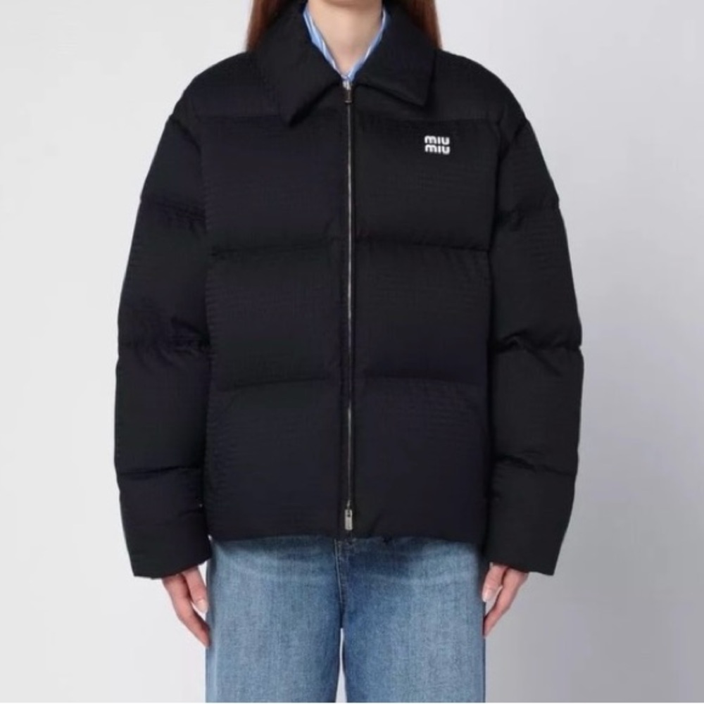 Miu Miu Black Puffer Jacket With Collar SS24 Never Worn NWT